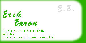 erik baron business card